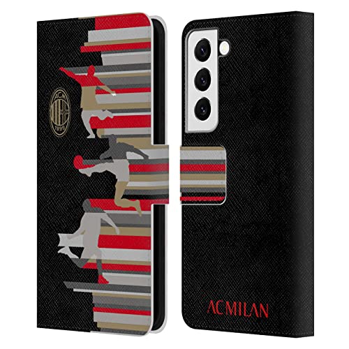 Funda AC Milan Samsung Galaxy S22 5G de cuero con soporte tipo libro para aficionados