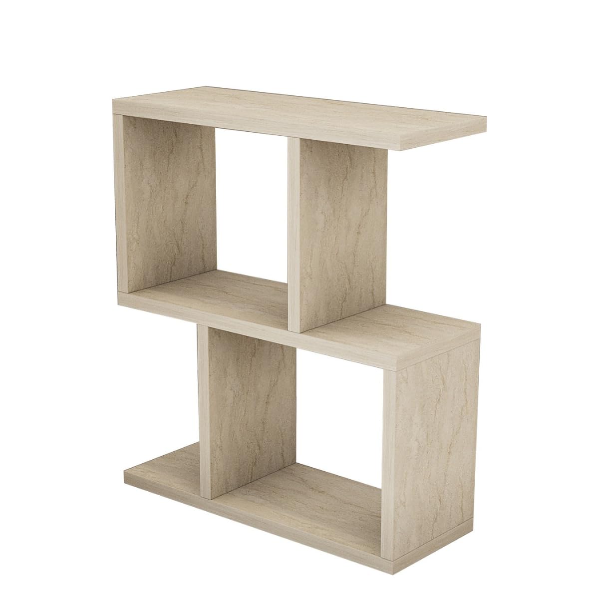 Hanah Home Élégante Table latérale, Travertine, 45 x 51,4 x 17 cm, 100% mélamine, épaisseur 18 mm, Design élégant en marbre pour espaces Modernes