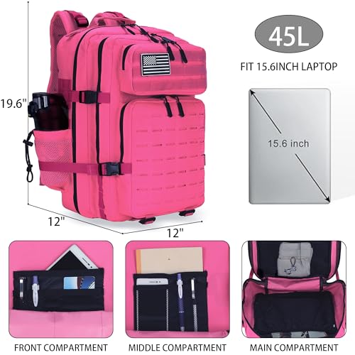 Image of Military Tactical Backpack 45L /25L 3 Day Assault Pack Molle Daypack Hiking Backpack for Men and Women