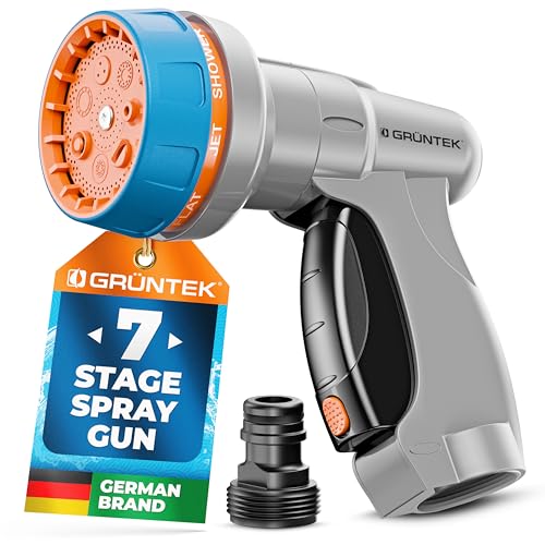 GRÜNTEK Pistola Irrigazione Acqua Giardino 7 Spruzzi. Pistola Spruzzo Multifunzione