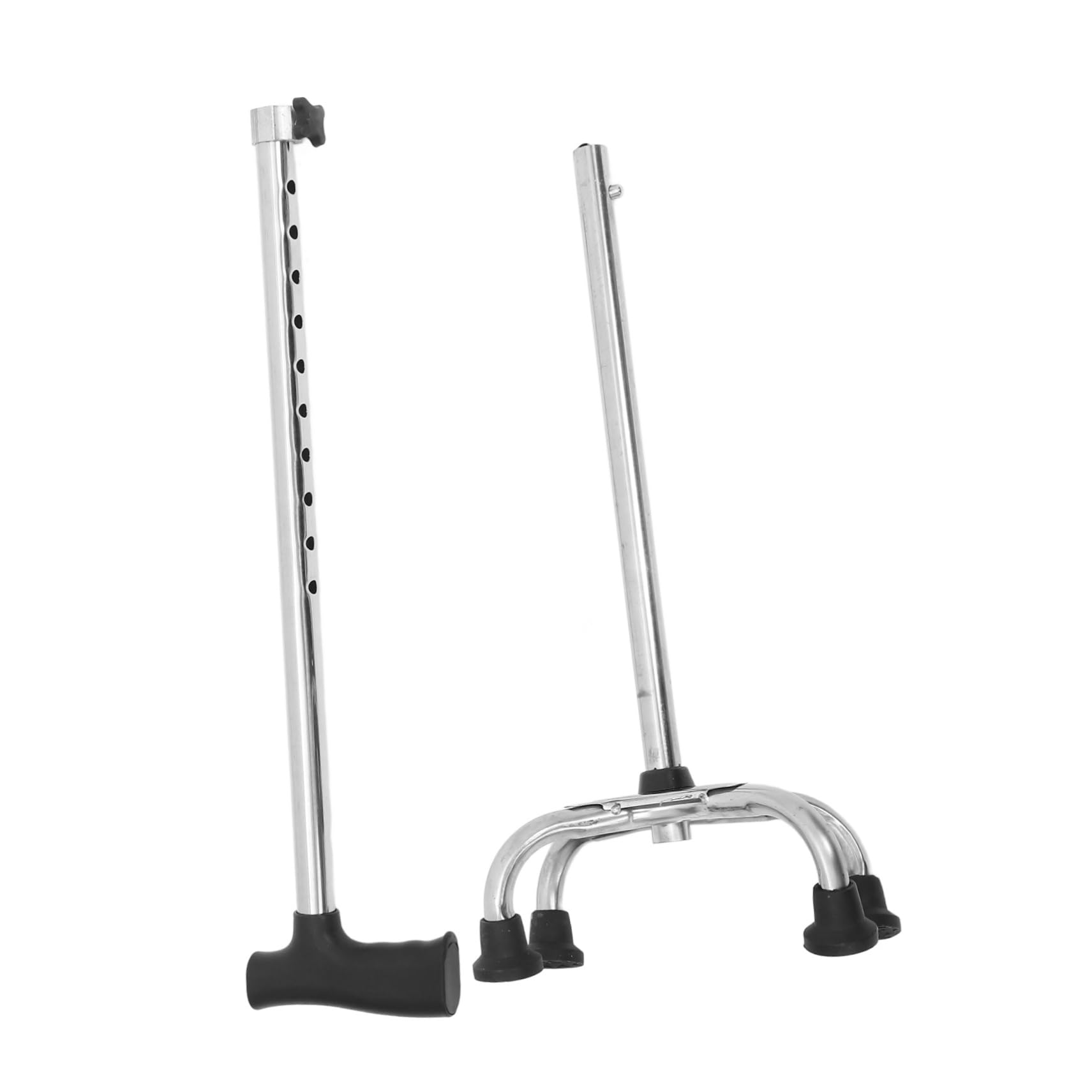 Verstellbarer Gehstock für Senioren rutschfest Ergonomisch Schwarz aus Abs Edelstahl und Gummi 100kg Belastbar für Drinnen und Draußen