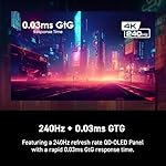 MSI MPG 322URX QD-OLED 32-inch 3840 x 2160 (UHD) Computer Monitor, 240Hz, Adaptive-Sync, HDMI, DP Port, VESA Mountable, Tilt, Speaker, 0.03ms, Black - Image 3