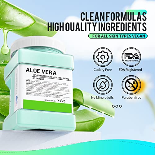 Jelly Mask Powder For Facials Skin Care, Aloe Vera Natural Gel Face Masks, Professional Peel Off Jelly Mask, Moisturizing, Brightening & Hydrating, Mask Powder For Wrinkles & Acne 23 Fl Oz #TOP1