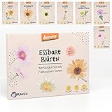 PRIMOZA essbare Blüten I Bio Saatgut Set mit 7 besonderen Samen I Demeter-zertifizierte und samenfeste besondere Blumensamen I Plastikfrei und ressourcenschonend regional produziert
