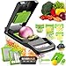 16-in-1 Vegetable Chopper Vegetable Cutter Mandoline Vegetable Slicer - Veggie Onion Salad Food Chopper Manual - Potato Chipper - Veg Chopper and Dicer - Kitchen Tools & Gadgets, with a Free Egg Cutte