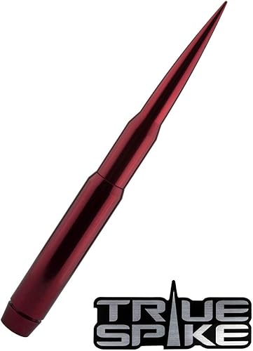 Miniatura 4 de TRUE SPIKE Penetrador rojo de 9 pulgadas - Antena de bala gruesa con antirrobo + bobina de cobre en calibre pesado mecanizado CNC de aluminio corto