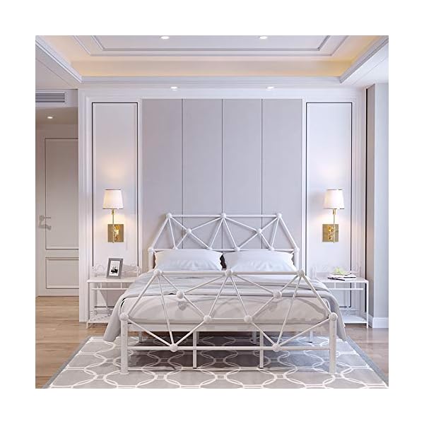 VBARV Stylish Style Metal Bed Frame, Solid Double Bed Frame, with Headboard and Footboard, Premium Steel Slat Support, with Large Storage Space, Easy Assembly, Multiple Size - Image 9