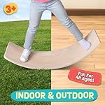 Acorn Avenue Non Slip Balance Board, 35 Inch Non Slip Felt Rocker Board Durable Wood, Kids Toddler Open Ended Learning Toy, Yoga Curvy Board - Image 4