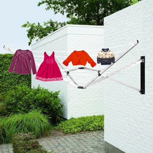 Denny International 4 & 5 Arm Rotary Airer Multi Hanger Free Standing/Wall mounted (5 Arm Wall Mounted) 26 Meter - Image 2
