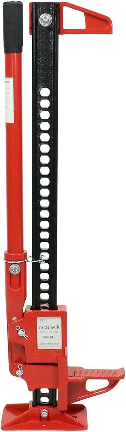 3 Ton (6600 lbs) Farm Jack – 33" High Lift Utility Jack for Trucks, Tractors, SUVs, ATVs, UTVs – Heavy Duty Ratcheting Floor Jack for Off-Road Bumper Lifting, Durable Steel Construction