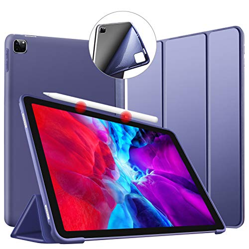 VAGHVEO Funda para iPad Pro 12,9 Pulgadas 2021/2020, iPad Pro 12.9 5ª/4ª Generación Smart Case Cover de Ultra Fina y Ligera, Flexible Suave TPU Parte Trasera Cubierta Carcasa, Azul Oscuro Cover