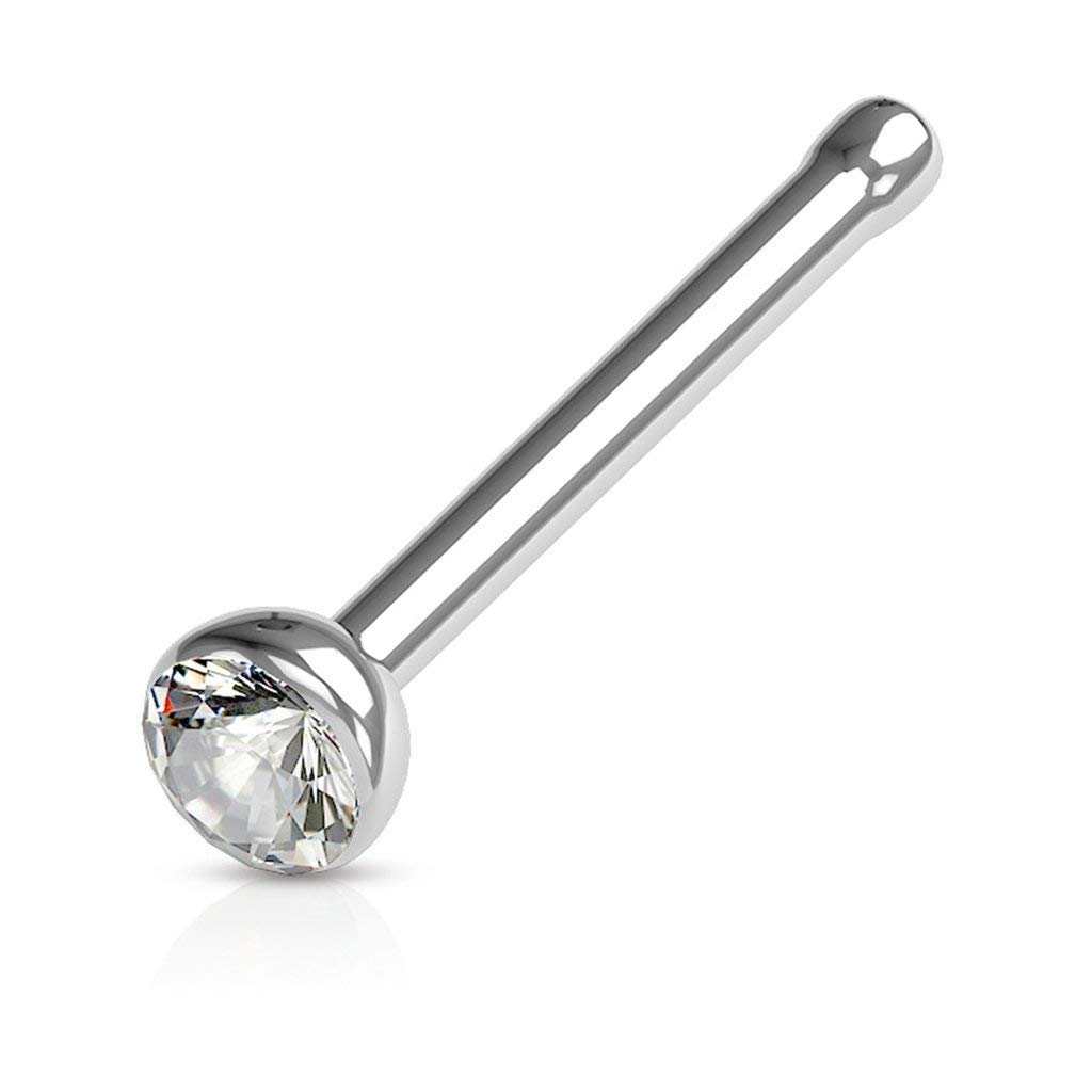 Via Mazzini 316L Stainless Steel No-Tarnish No-Rusting 2mm Round Crystal Nose Pin Stud for Women and Girls (NR05058) (White) (B07WFG6JMM) Amazon Price History, Amazon Price Tracker