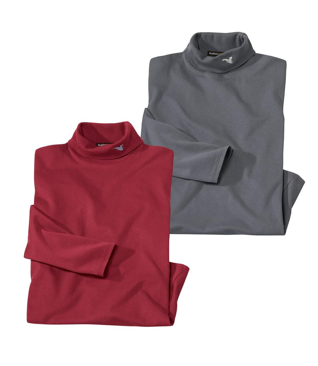 ATLAS FOR MEN - Set di 2 Sottomaglioni a Collo Alto - Dolcevita Collo Alto - Disponibile nelle Taglie Grandi