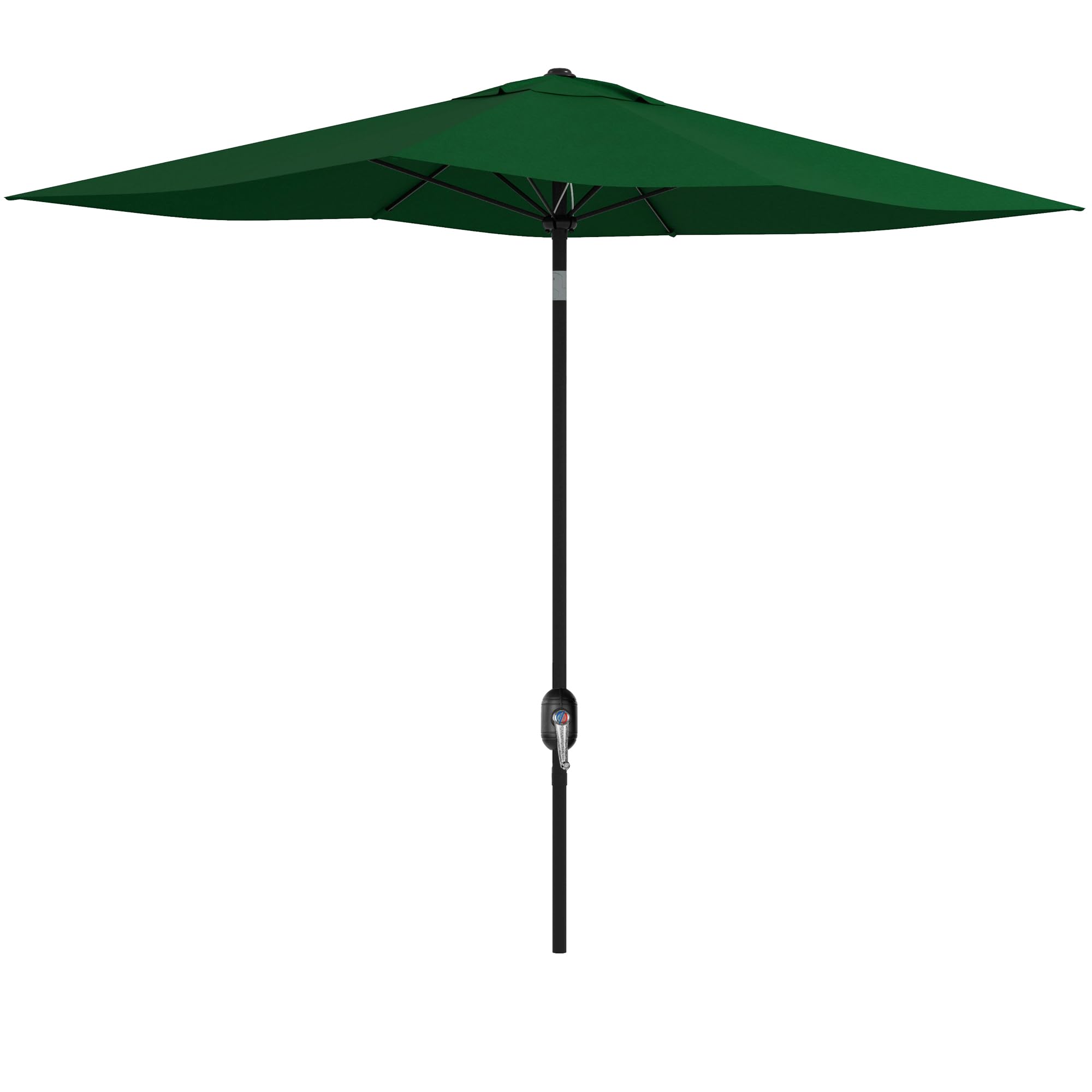 Outsunny Sombrilla de Jardín 300x200x248 cm Parasol de Terraza con 6 Varillas Apertura Manual Anti-UV y Ángulo Ajustable para Jardín Piscina