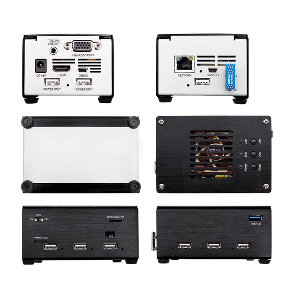 F¨¹R Mister FPGA 128 MB scheda madre V2.9 + hub USB V2.1 con guida in metallo fai da te?Kit di utilizzo per Terasic DE10-Nano Mister FPGA (nero)