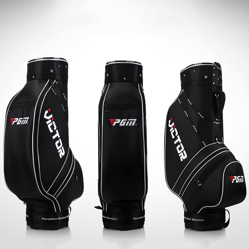 Staff Golf Cart Bag mit 6-Wege-Trennwänden für Herren Damen, Golf Carry Bag, mit Regenschirmschnalle, schwarz