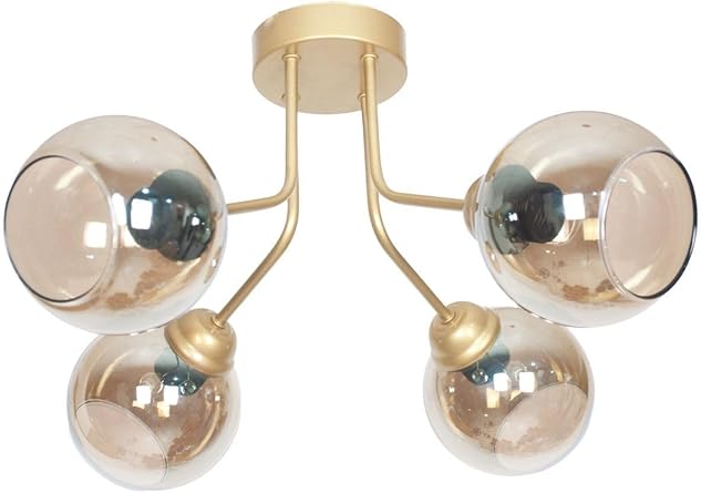 Fer Avize Rosa Modern L ks Tasar m Tavan Plafonyer Gold Renk F me Caml  4 L  Avize