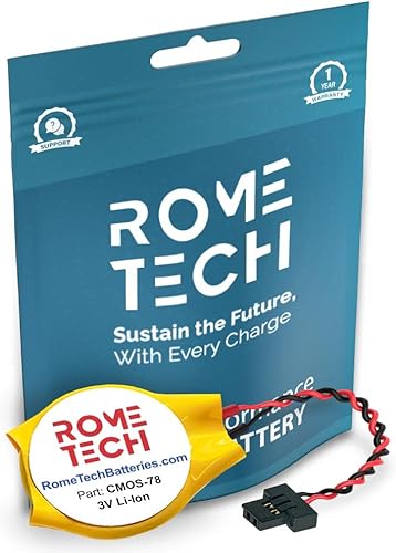 Rome Tech CR2032 CMOS BIOS Batería para Dell Inspiron 13z N301z, Inspiron M301Z - Batería de respaldo para laptop 3V RTC CR2032 con 2 cables