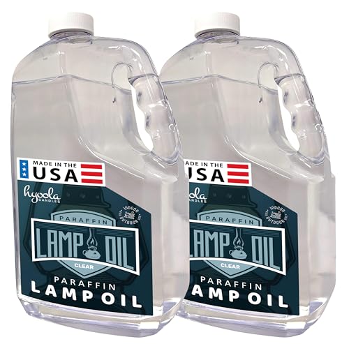HYOOLA 1-Gallon Liquid Paraffin Lamp Oil - Clear Smokeless Odorless Ultra Clean Burning Fuel for Indoor and Outdoor Use - Highest Purity Available - 2 Pack