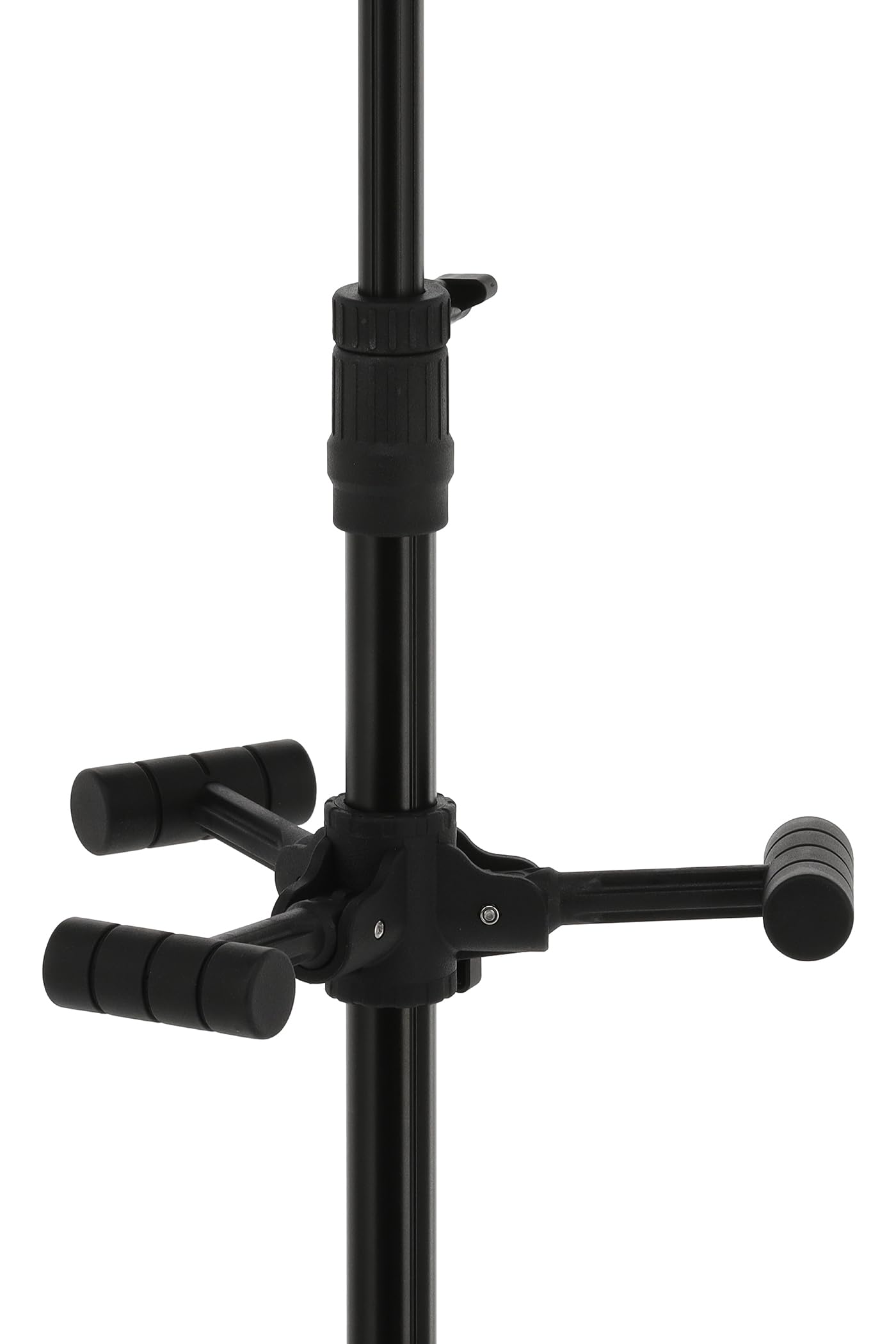 GEWA Gitarrenständer TripleGrip - Für bis zu 3 Akustikgitarren, E-Gitarren und Bässe - Rutschhemmend - Höhe 76-119 cm - Schonende Polster - Zusammenlegbar -schwarz GS-83B