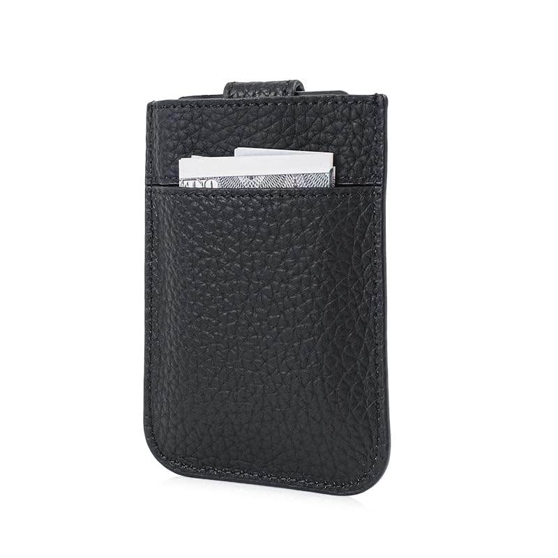 Minimalist Wallet for Men Real Leather Pop up Wallet Front Pocket Wallet Card Holder Men and Card Holder Women RFID Blocking Card Holder Mens Wallet Womens Wallet Slim Wallets Black (Black)4