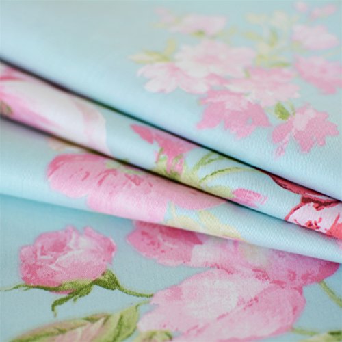 Fadfay Shabby Pink Floral Bed Sheet Set Cotton Deep Pocket Sheets 4-Piece King Size #TOP7