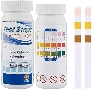 Your's Bath 100Pcs 3 In 1 Swimming Pool Test Strips Spa & hot tub Test Strips for Chlorine, PH and Alkalinity Testing