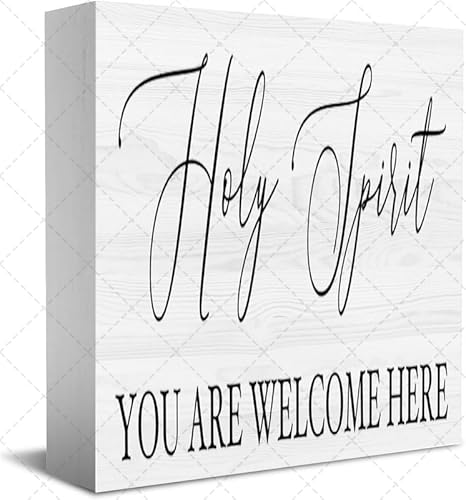Wooden Box Sign Decorative Holy Spirit You Are Welcome Here