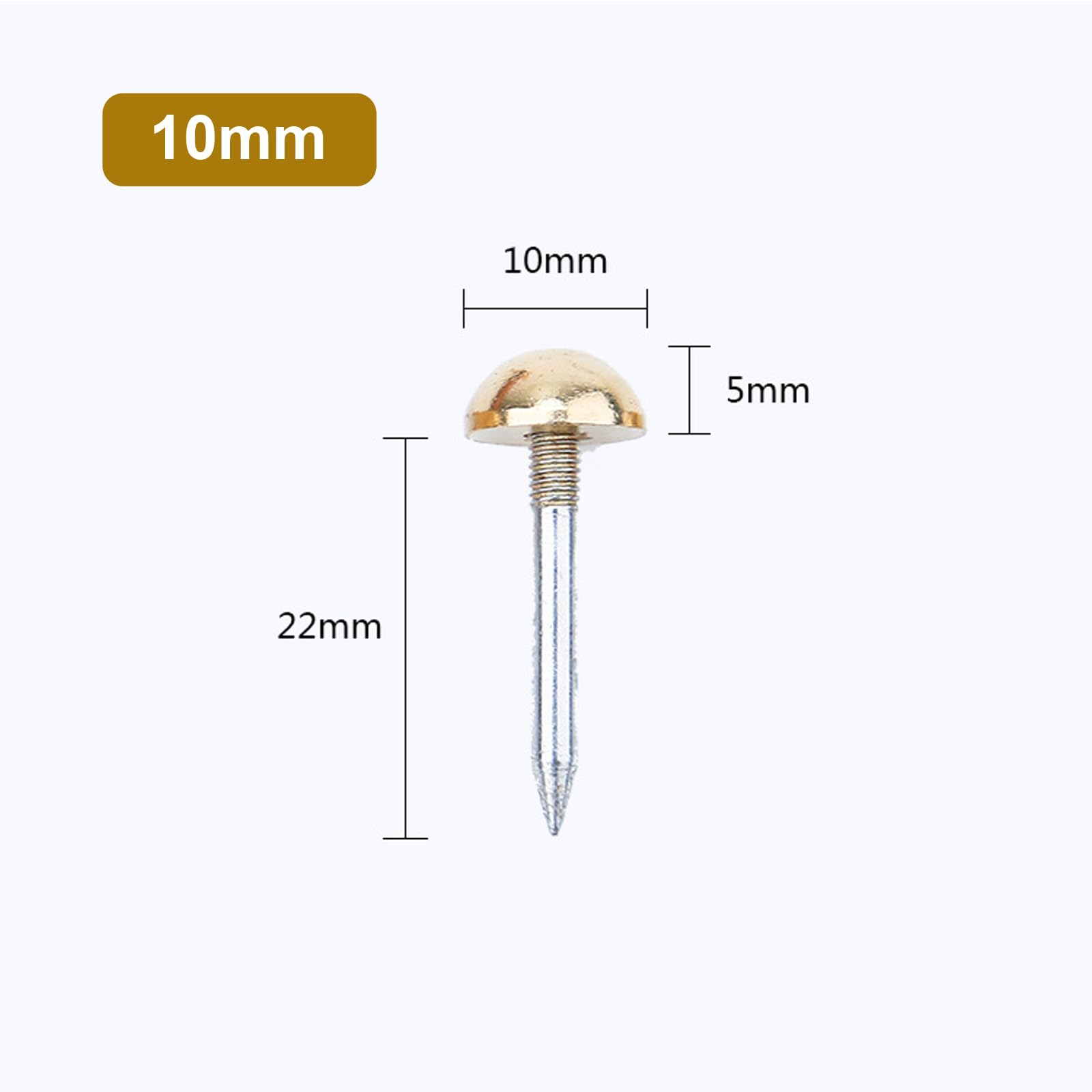 Leliafleury 10Pcs Upholstery Tacks Brass Furniture Tacks Nails Decorative Thumb Tacks Furniture Nails Pins Stud Tacks Push Pins for Wood Sofa Chair Bed (10 x 27mm - Image 2