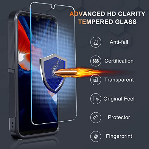 Image of for Samsung Galaxy A14 5G Case with 1 Pcs Tempered Glass Screen Protector and 1 Pcs Camera Lens Cover,Heavy Duty Rugged Shockproof Full Body Protective Phone Cover,Black Matte