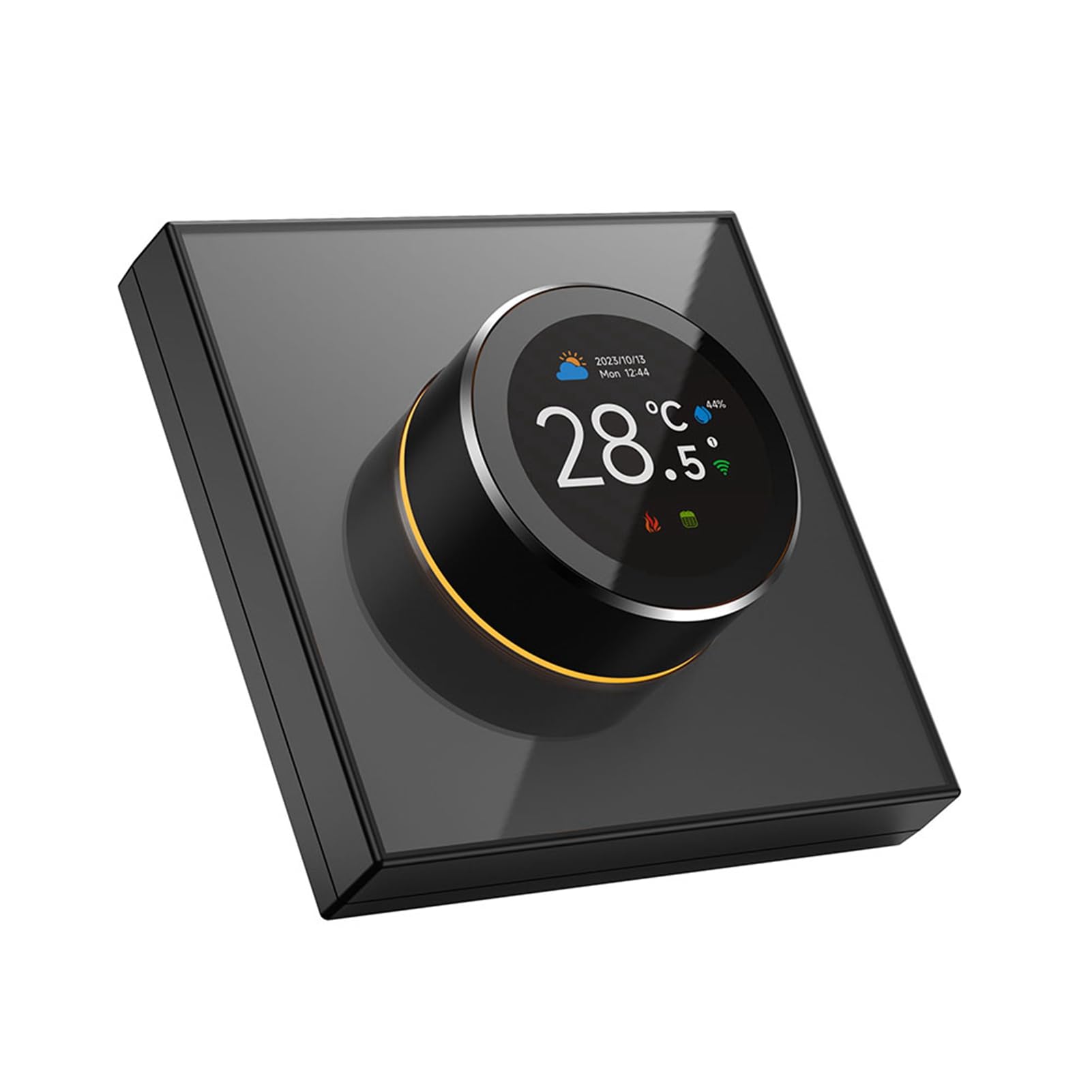 Termostato intelligente con 7 luci ambientali, nessun cavo C richiesto, controller schermo Nest Style TUYA WiFi da 1,32'', per il riscaldamento della caldaia a gas a pavimento (GC)