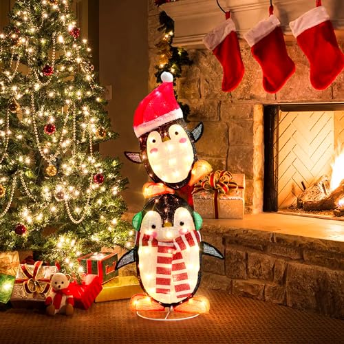 Snapklik.com : GENIMO 2-Piece Penguin Christmas Decorations, Outdoor