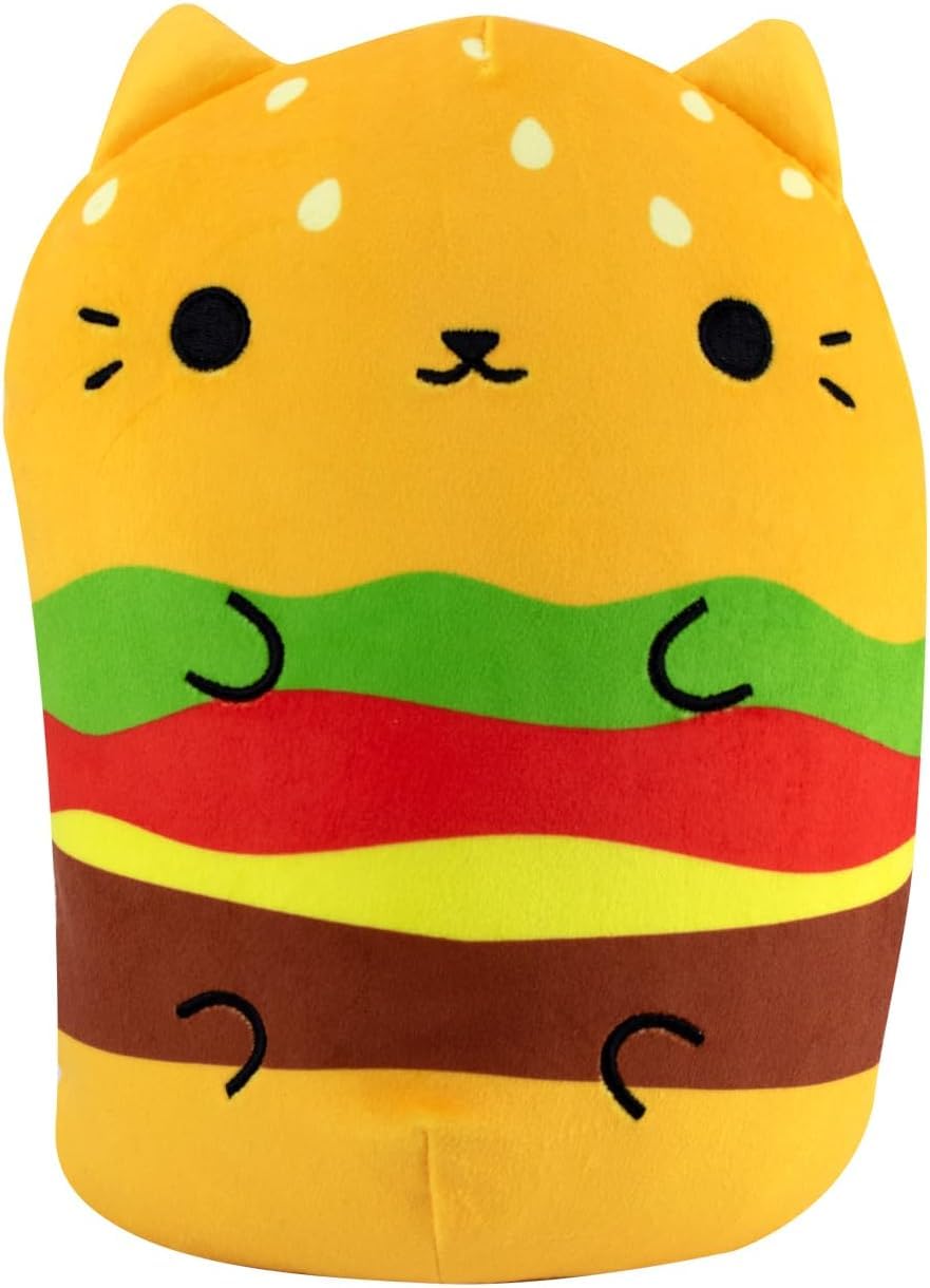 Cats vs. PicklesJumbo - Cheseburgr - 8.6" Super Soft and Squishy Stuffed Bean-Filled Plushies - Great Toys for Kids Age 5-7. Collect These as Desk Pets, Fidget Toys, or Sensory Toys., Misc
