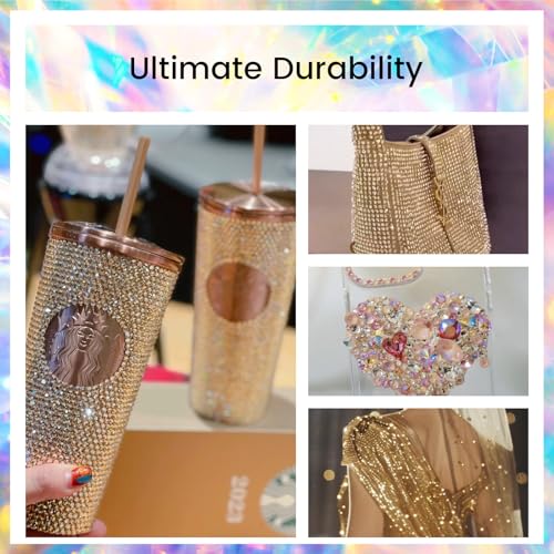 Image of Novani Rhinestones 1440Pcs Flatback Crystal Round Loose Gemstones Glass Rhinestones for Crafts Makeup Nail Art Clothes Shoes DIY Decorations(SS16, 3.8-4.0mm,MetalSunlight)