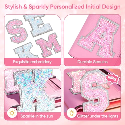 Initial RFID Wallet Small Teen Girl Gifts Trendy Stuff Women Birthday Graduation Christmas Gift Idea for Girls 6 7 8 9 10 11 12 13 14 Year Old Preppy Cute Girly Travel Necessities I Pink A4