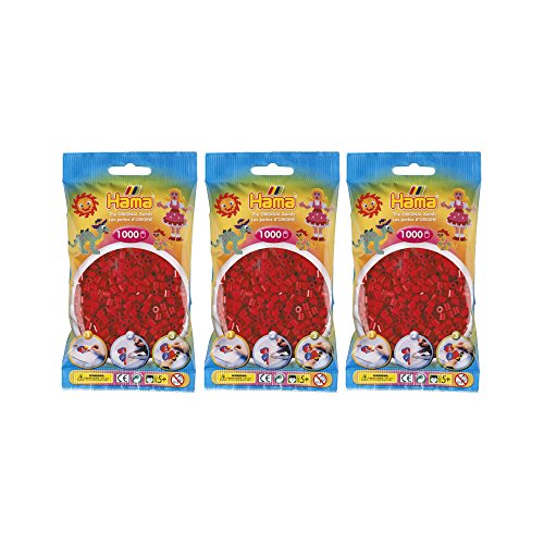 Hama Midi Beads 207-22 3000 pcs (3x1000pcs) - Dark Red