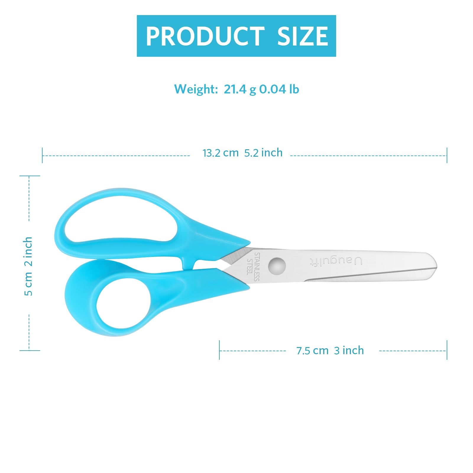 Tijeras para niños, tijeras de seguridad para niños con cuchillas de punta roma de acero inoxidable y mango ergonómico, ideales para la escuela y aulas, 12 pulgadas, paquete de