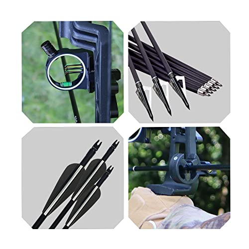 Einmaiqi Archery Set 51'' Bow And Arrow Adult 30Lb 40Lb Takedown Recurve Bow Set,Aluminum Riser Long Bow Kit For Right Handed Outdoor Training Bow Black Straight Bow #TOP5
