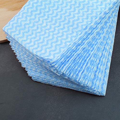 Kmakii 80 Pack Disposable Dish Cloths Heavy Duty Reusable Cleaning Wipes Dish Rags For Kitchen, 14 X 21 Inches - Blue #TOP1