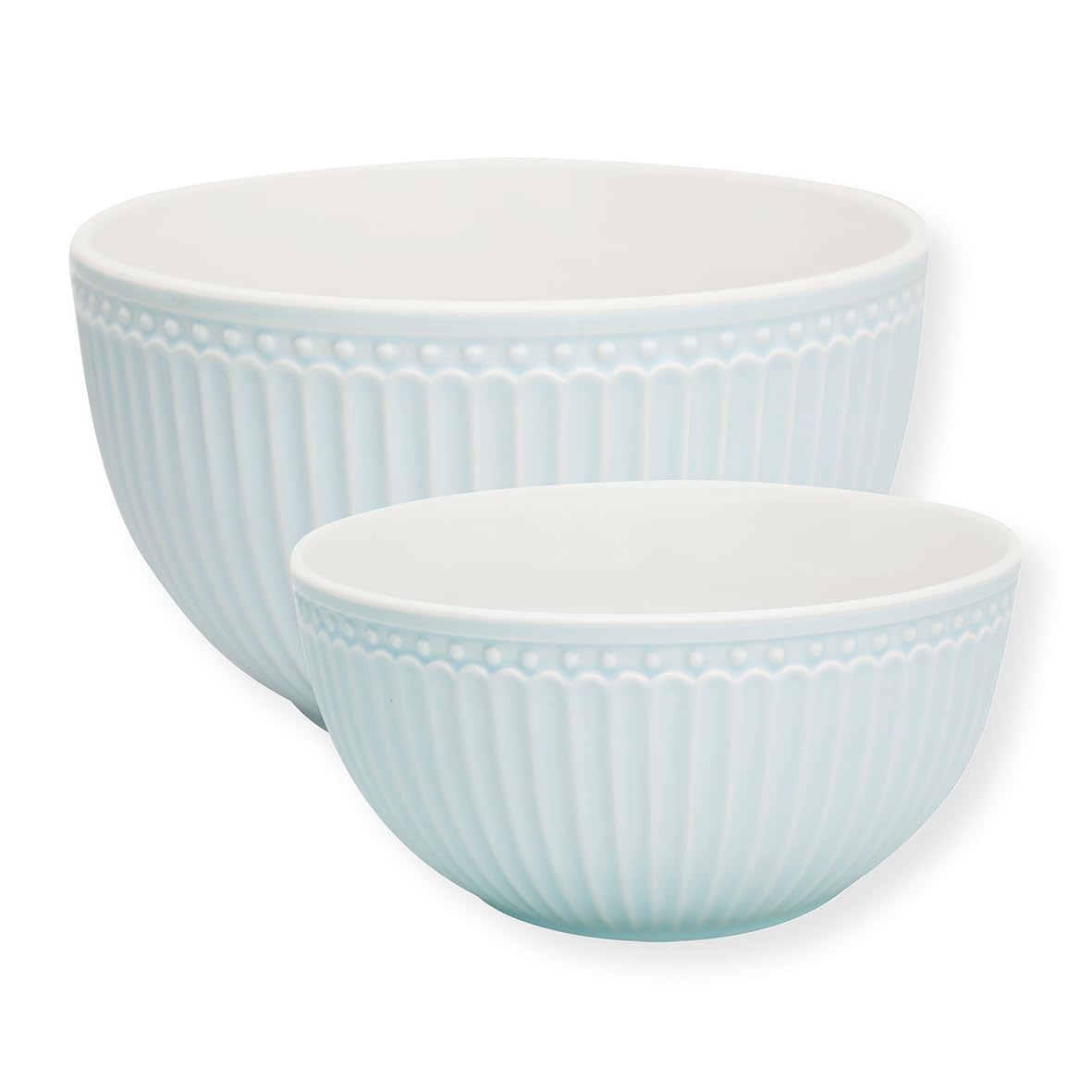GreenGate - Servierschale, Schale - Alice - Steingut - hellblau - 11,5 x 20,5 cm / 8,5 x 17,5 cm - 2 er Set
