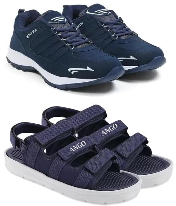Men's Sports Running Shoes Stylish Design, Pack of 2 Multicolor-image-43