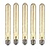 Produktbild OUGEER 5er Edison Vintage Röhrenlampe E27 4W T30-225 Reagenzglas Flöte Glühlampe Rohr,AC 220-240V,E27 T30 LED Filament Glühbirne Warmweiß(2300K)