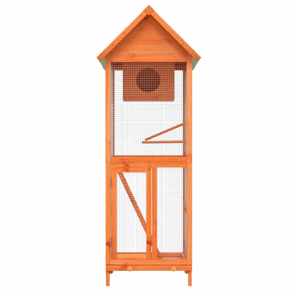 Voliere Braun 60x58,5x160 cm Massivholz Kiefer,Tier- & Haustierbedarf,Haustierbedarf,Vogelbedarf,Vogelkäfige & -ständer,Braun,13.3 kg-172255