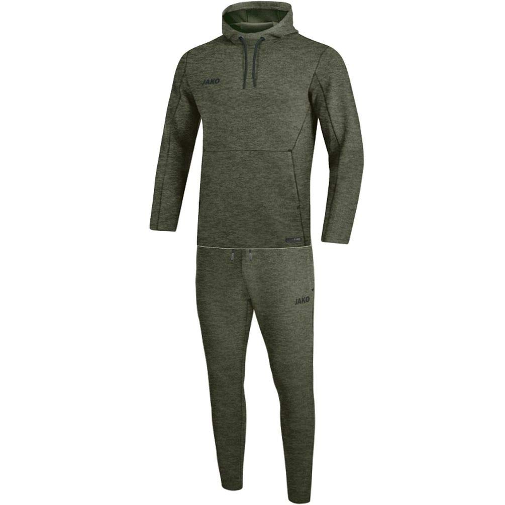 JAKO Premium Basics M9629 Men's Tracksuit with Hooded Sweatshirt, Khaki Mottled, 4XL