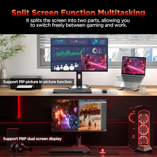 Image of KOORUI Monitor, 27 inch Mini-LED IPS Panel 200Hz Gaming Monitor,1440P PiP /PBP Computer Screen, 1ms HDR 1000 Display, 97% DCI-P3, Height Adjustable, HDMI /DisplayPort, S2721PM