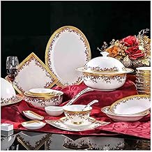 Dinnerware Set Dinner Party Tableware Service Set Ceramics Dinner Sets, 81 Pieces Bone China Dinnerware Set for Wedding Gifts | Porcelain Cereal Bowl and Steak Plate, FPYY2024040817