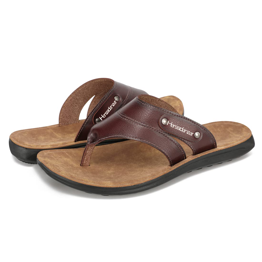 Harssindanzar Infradito da uomo, sandali infradito comodi vintage leggeri sandali piatti da spiaggia estivi KM216