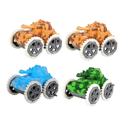 DIKACA 4 Piezas Tire hacia del Tanque Auto Juguetes Toys playmobile Coche de Juguete de inercia Juguete de los vehículo de Juguete retráctil Juguete Educativo Abdominales