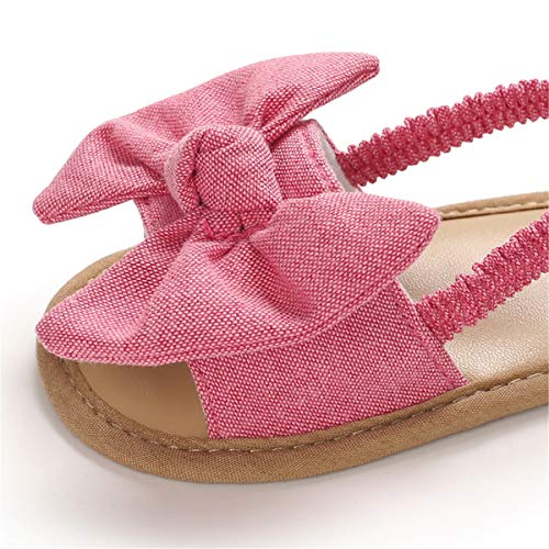 COSANKIM Infant Baby Girls Summer Sandals with Flower Soft Sole Newborn Toddler First Walker Crib Dress Shoes(6-12 months infant 13 pink) by COSANKIM - Image 6