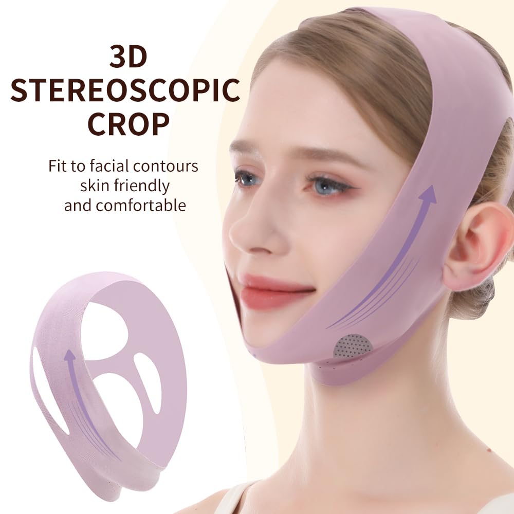 V Line Lifting Mask, Chin Strap for Sleeping, Reusable Double Chin Reducer, Jawline Shaper, Face Slimming, Sagging Prevention, Medium